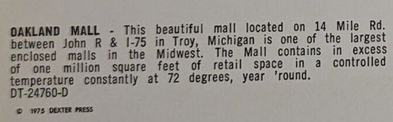 Oakland Mall - Vintage Postcard (newer photo)